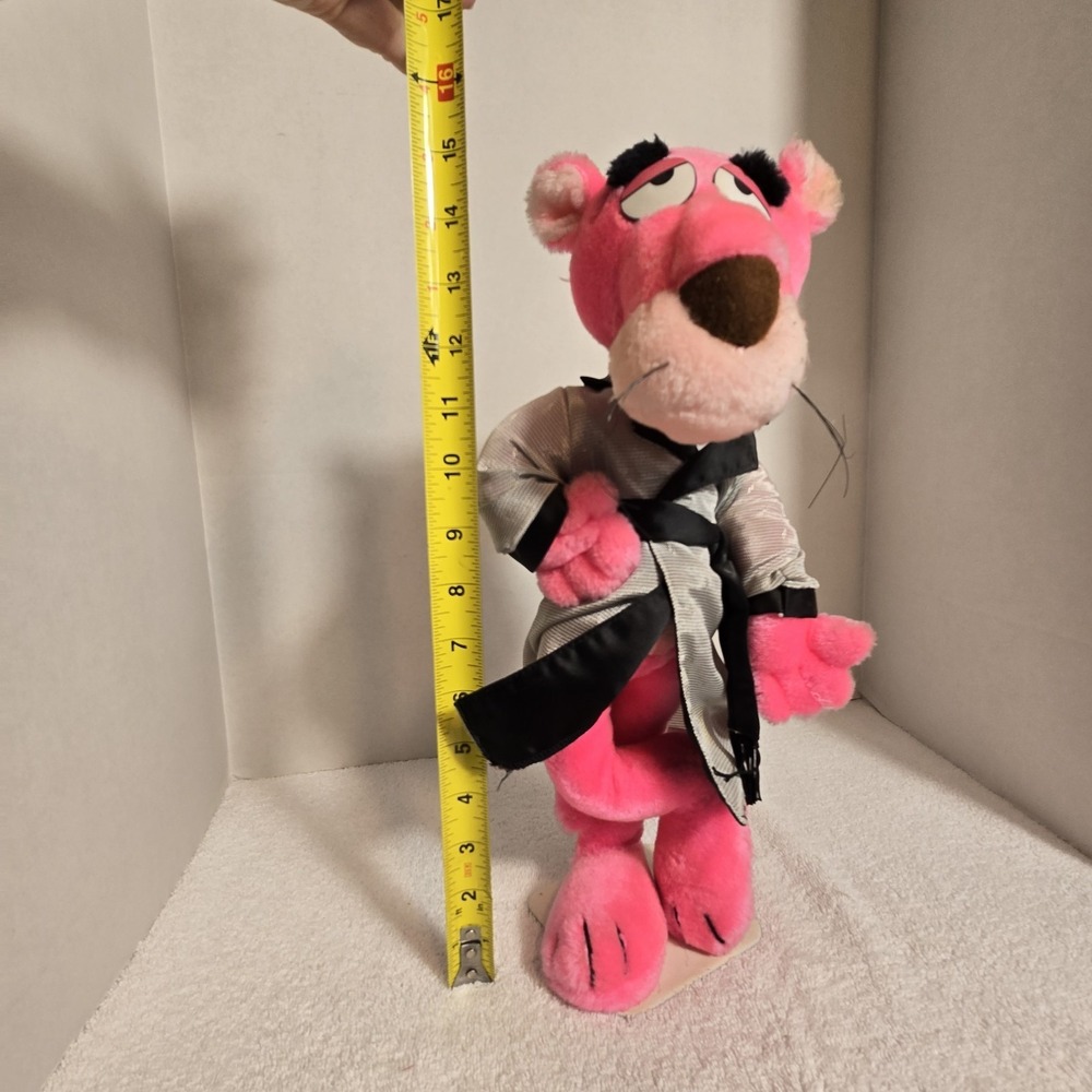 Vintage Pink Panther Plush Doll Toy 1795 The Lover in Robe 1980 With Stand - Picture 9 of 11